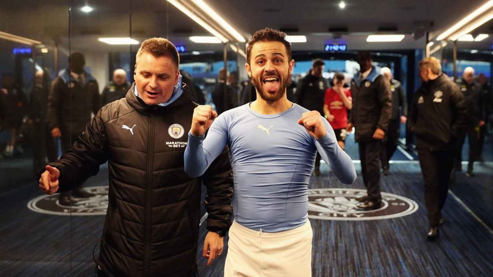 Bernardo Silva, celebrando una victoria con el Manchester City