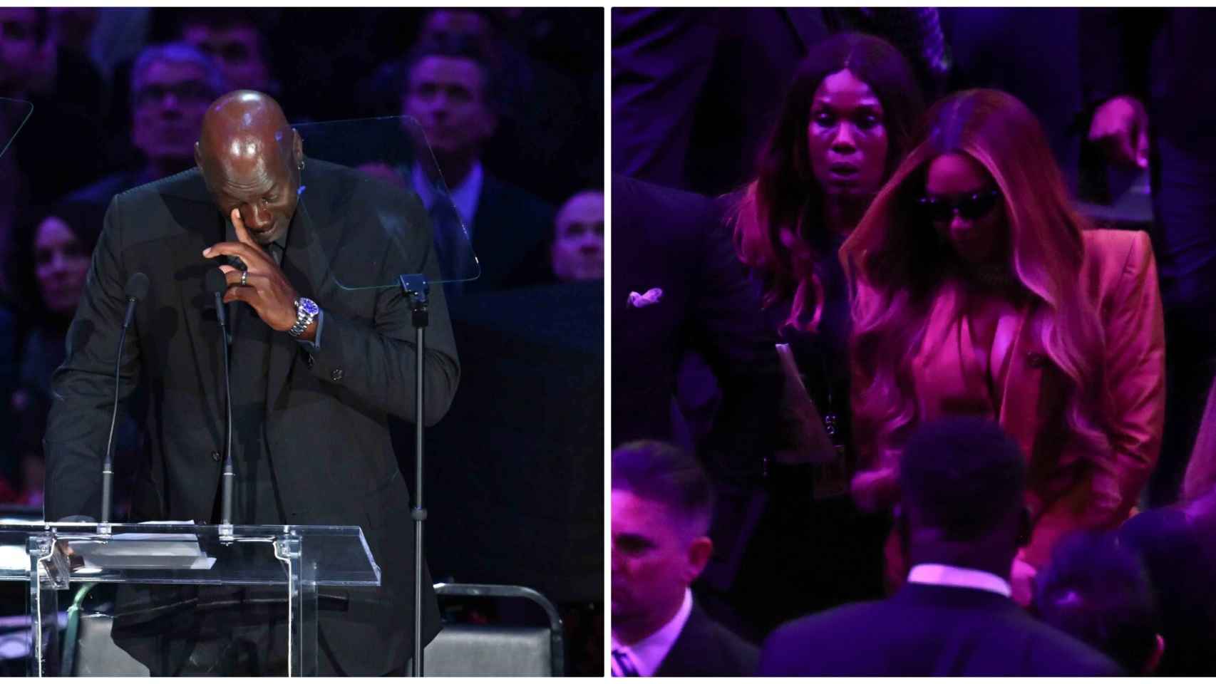 Homenaje a la estrella del baloncesto: Kobe Bryant funeral: Michael Jordan  y Beyonce le lloran.