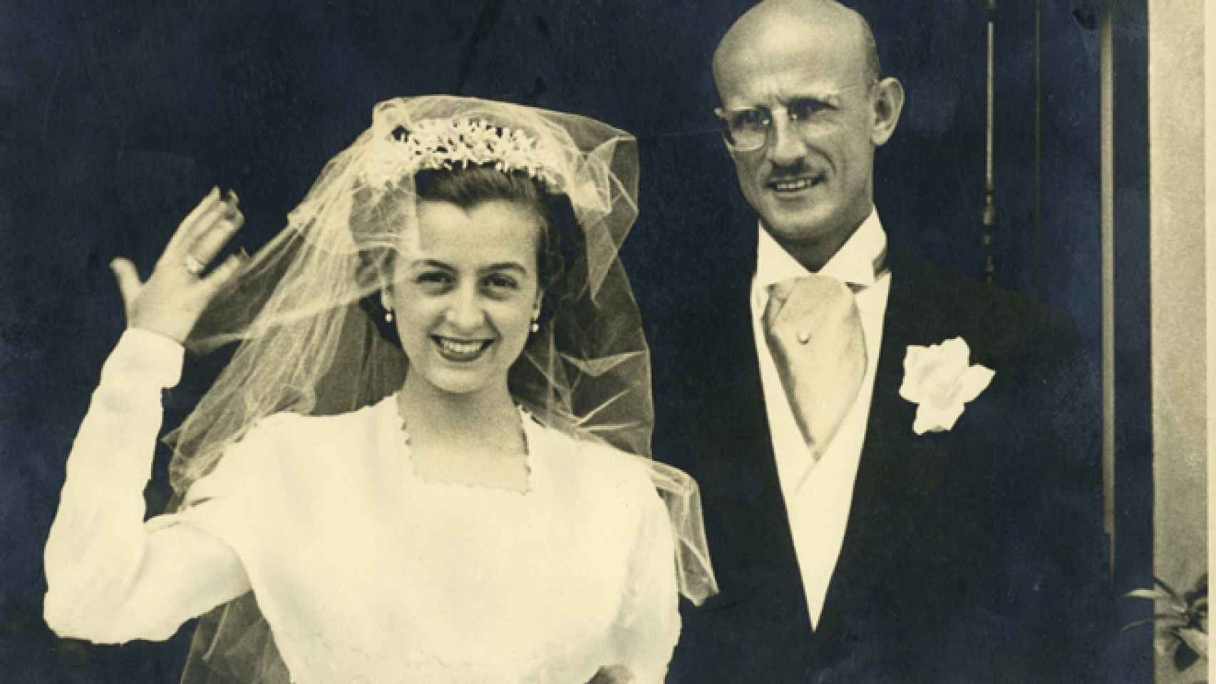 Paco Bultó e Inés Sagnier, abuelos de Tarradas, el día de su boda.