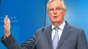 El negociador de la UE, Michel Barnier, durante la rueda de prensa de este martes.