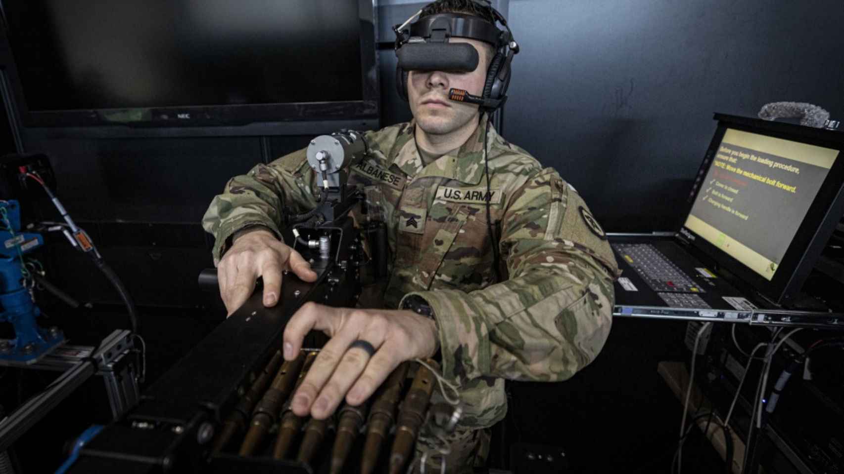 Militar de EEUU entrenando con realidad virtual.