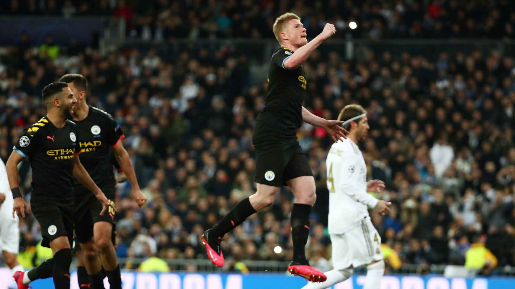 Kevin De Bruyne celebra el gol de la victoria del Manchester City