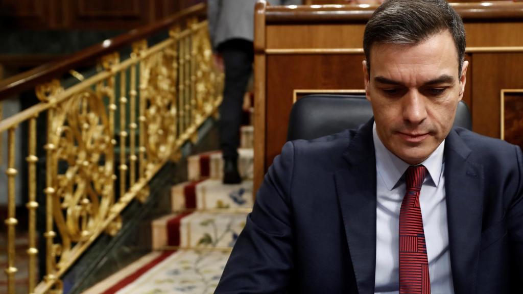 Pedro Sánchez, durante la sesión de control al Gobierno.