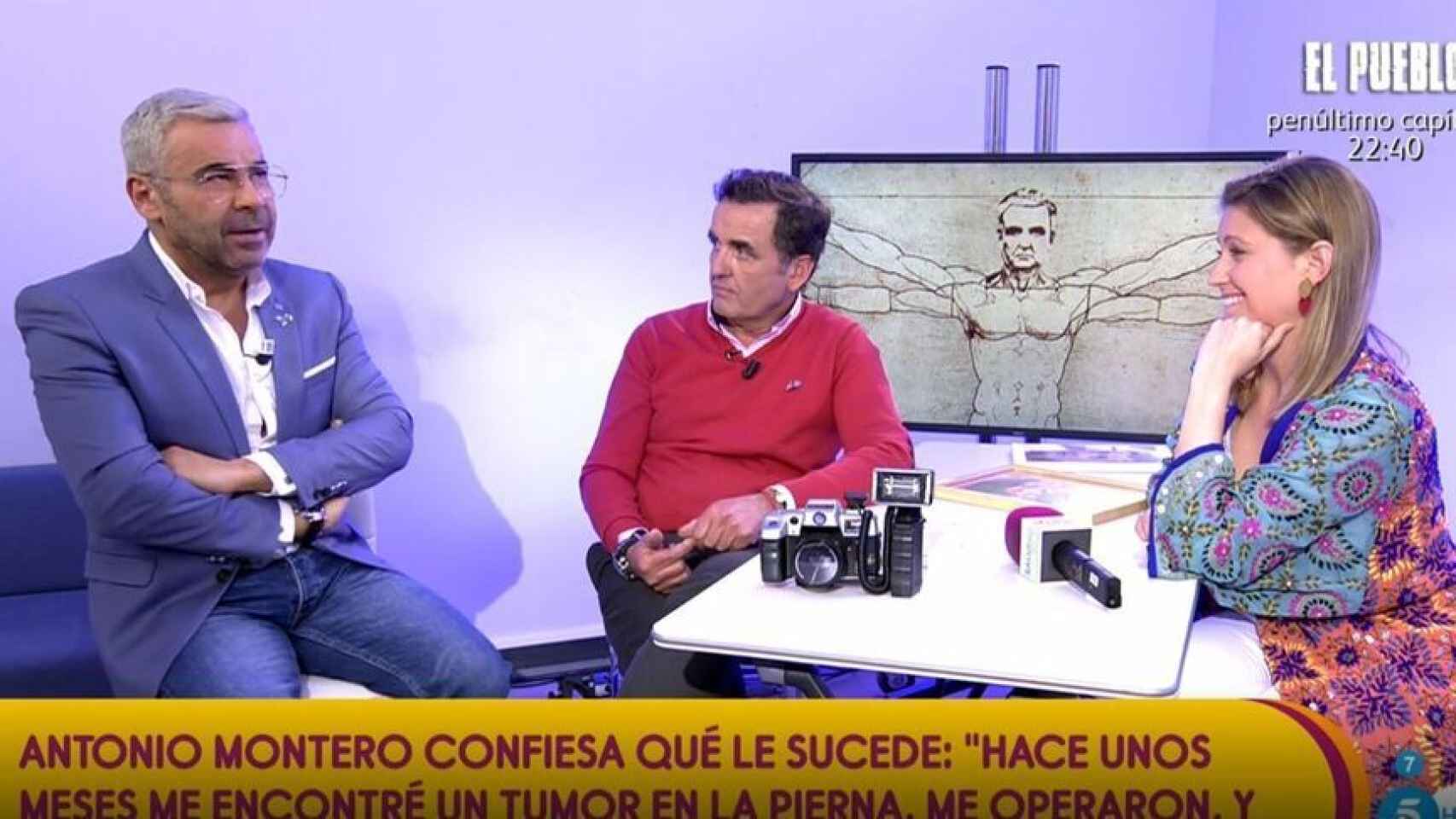 Jorge Javier Vázquez, Antonio Montero y Cristina Soria en 'Sálvame'.