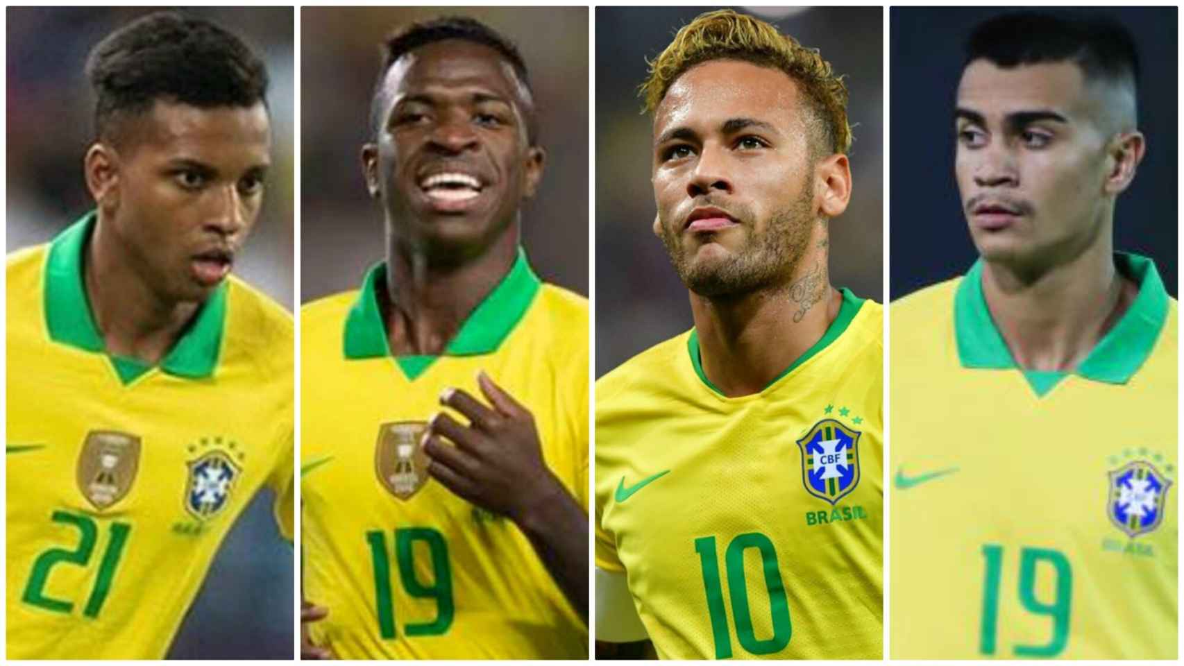 Rodrygo, Vinicius, Neymar y Reinier