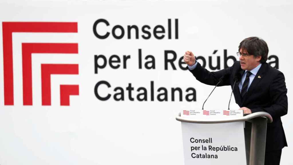 El expresidente de la Generalitat Carles Puigdemont en Perpiñán.