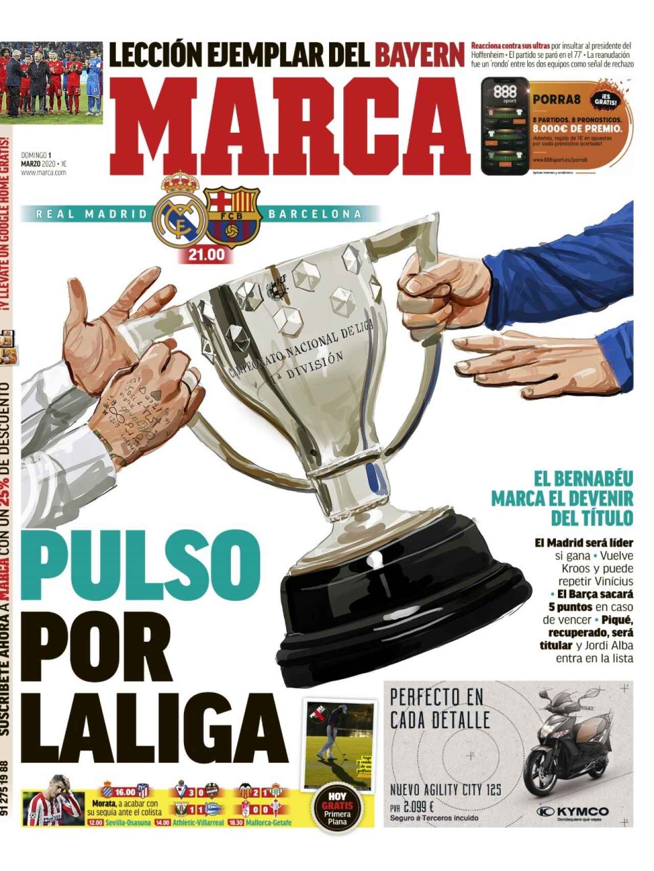 La portada del diario MARCA (01/03/2020)