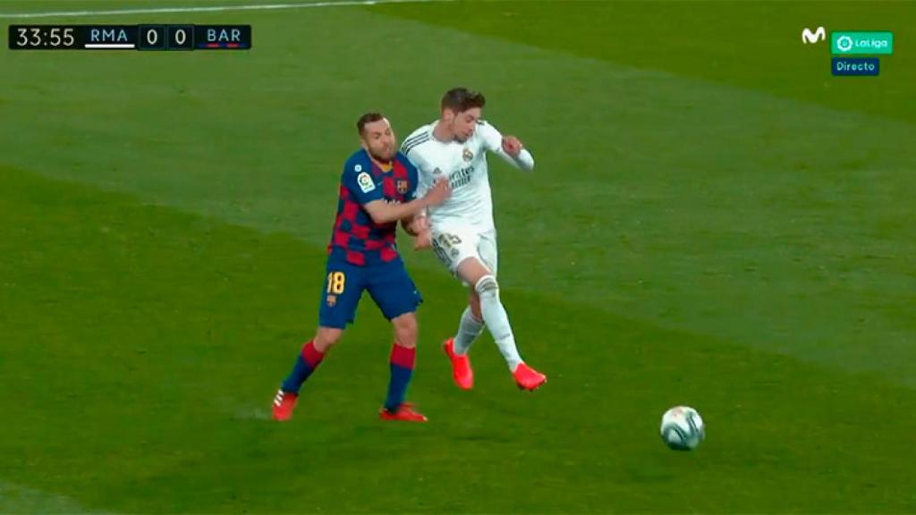 Jordi Alba hace falta a Fede Valverde en El Clásico