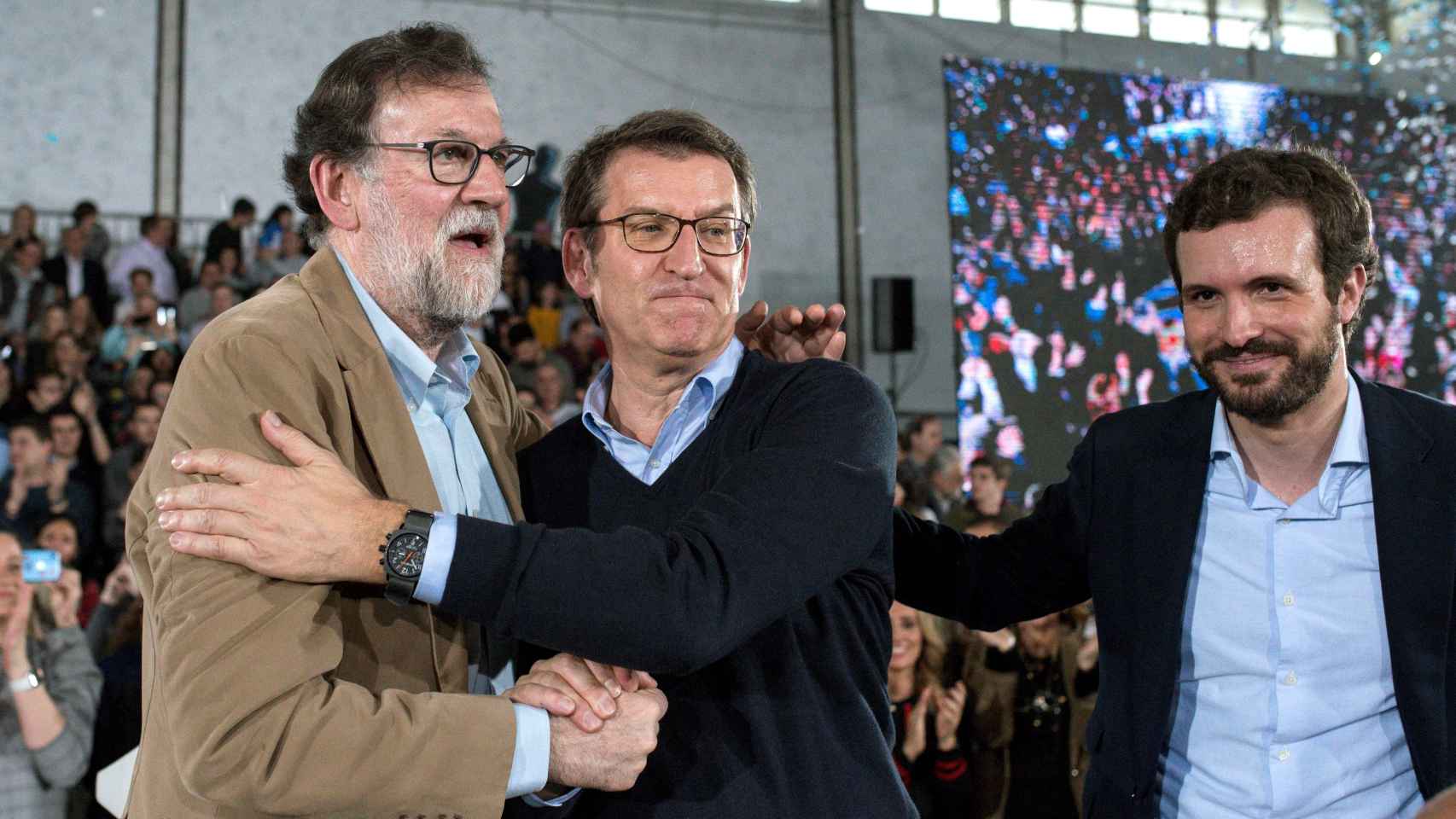 Rajoy, Feijóo y Casado.