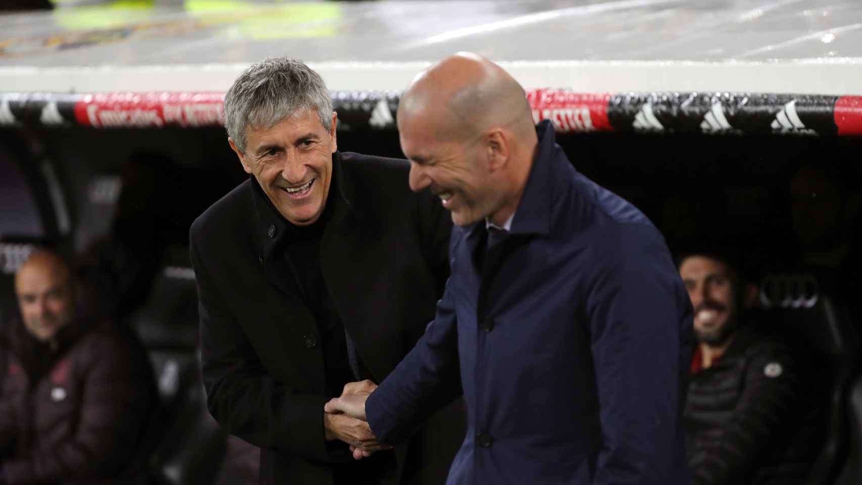 Setién y Zidane en El Clásico