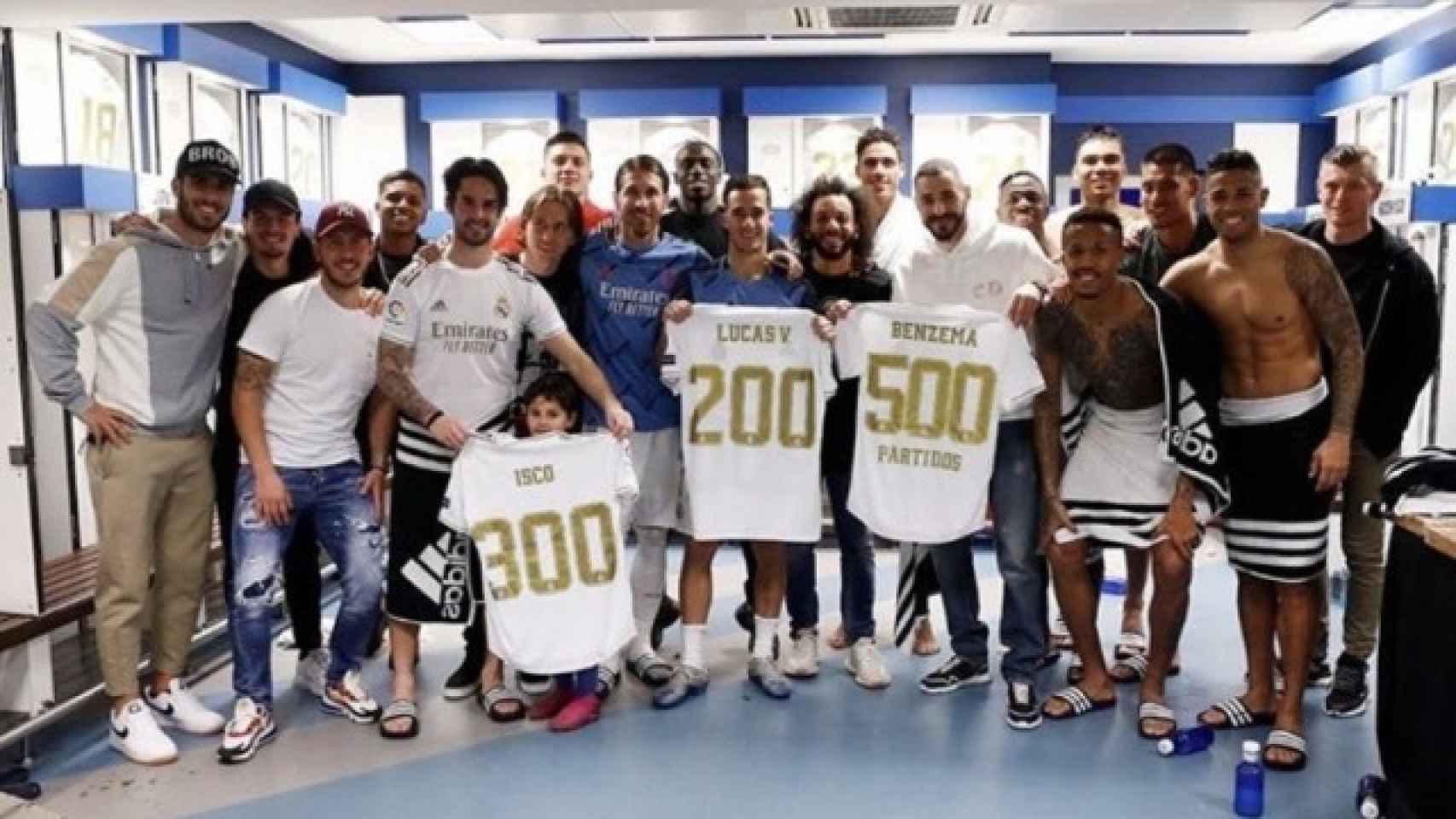 La foto en el vestuario del Real Madrid tras El Clásico