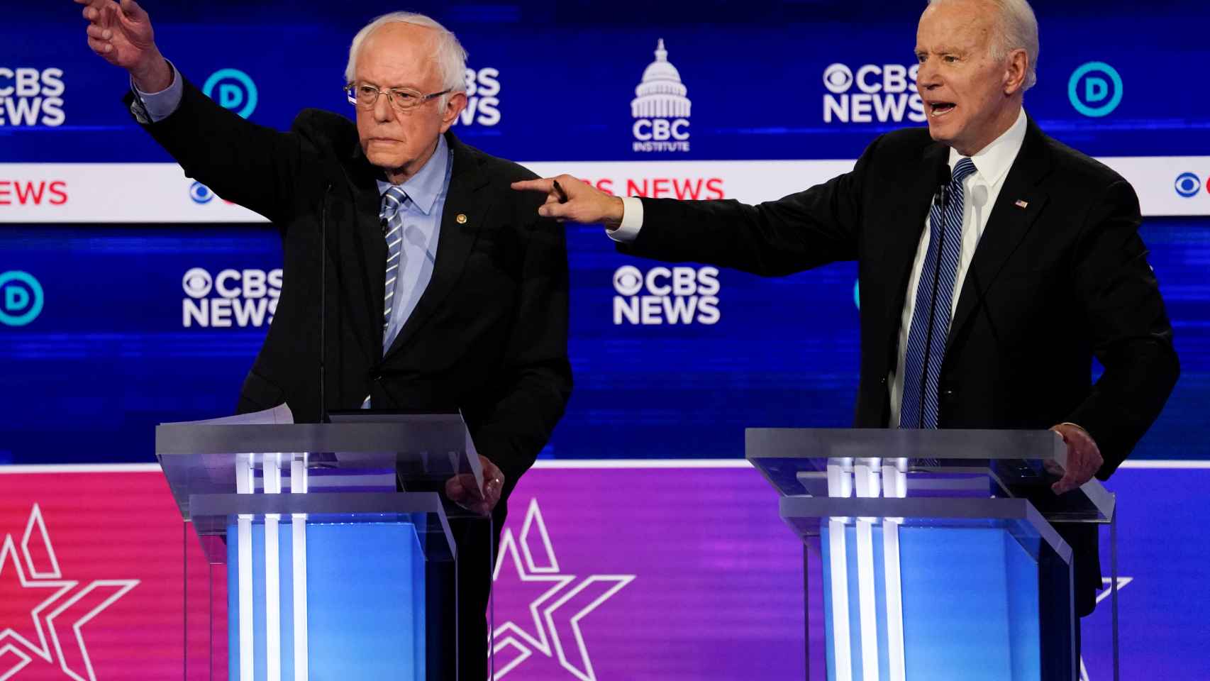 Sanders y Biden en uno de los últimos debates entre los candidatos demócratas
