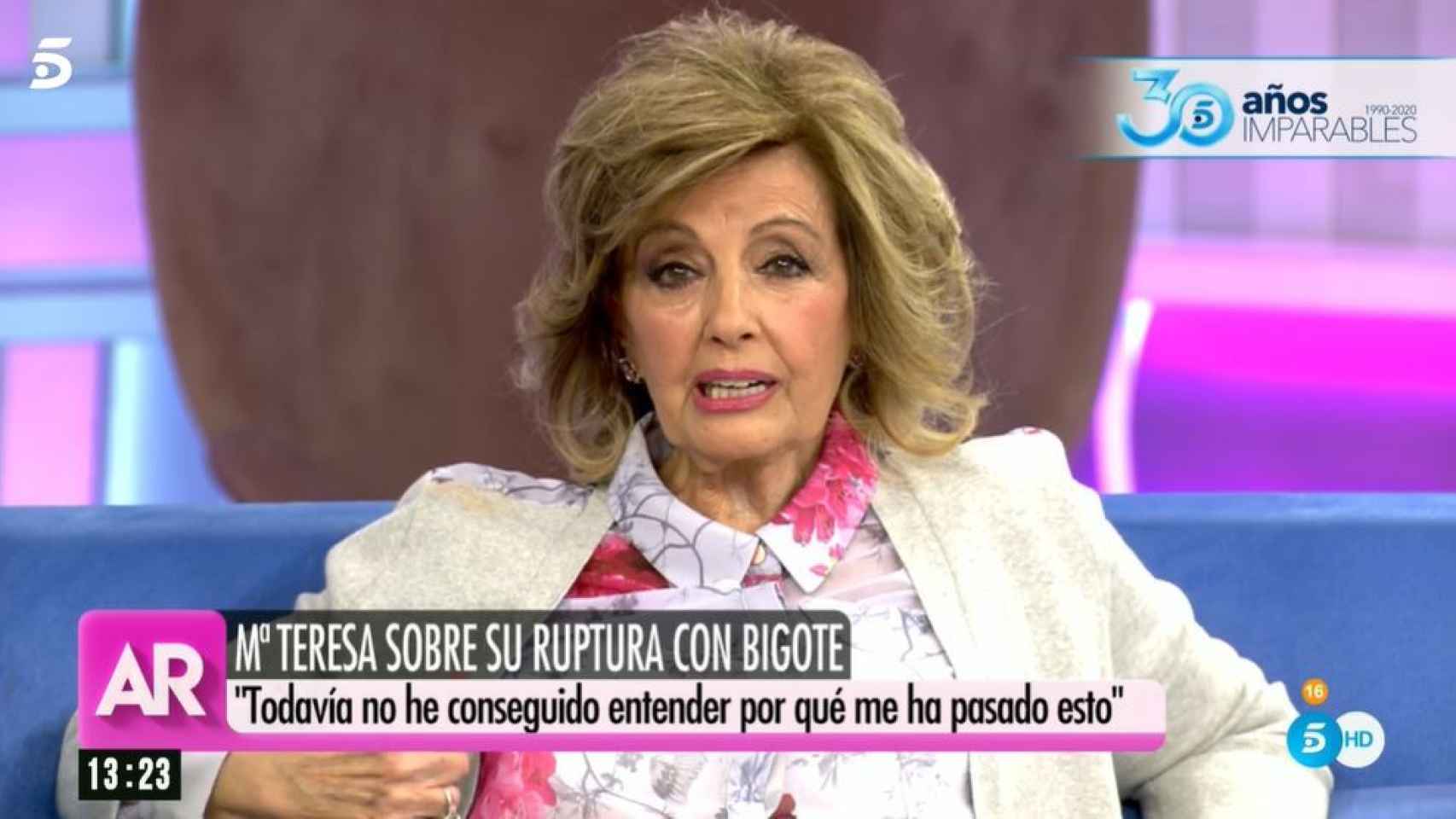 La presentadora en el momento en que ha hablado de Málaga.