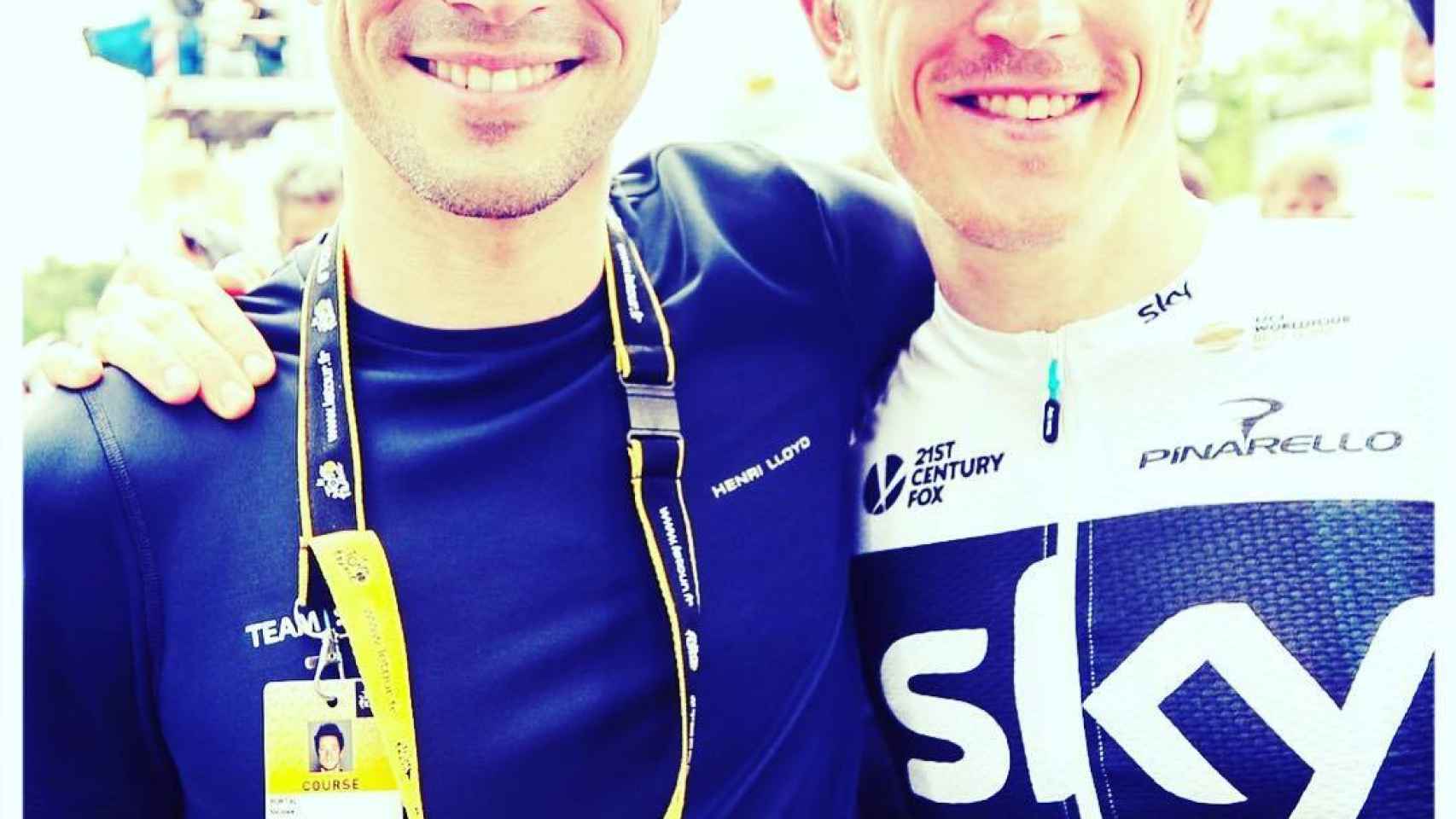 Nicolás Portal, junto a Geraint Thomas, en el Tour de Francia de 2018