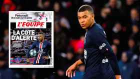 Kylian Mbappé y la portada de L'Equipe de este martes