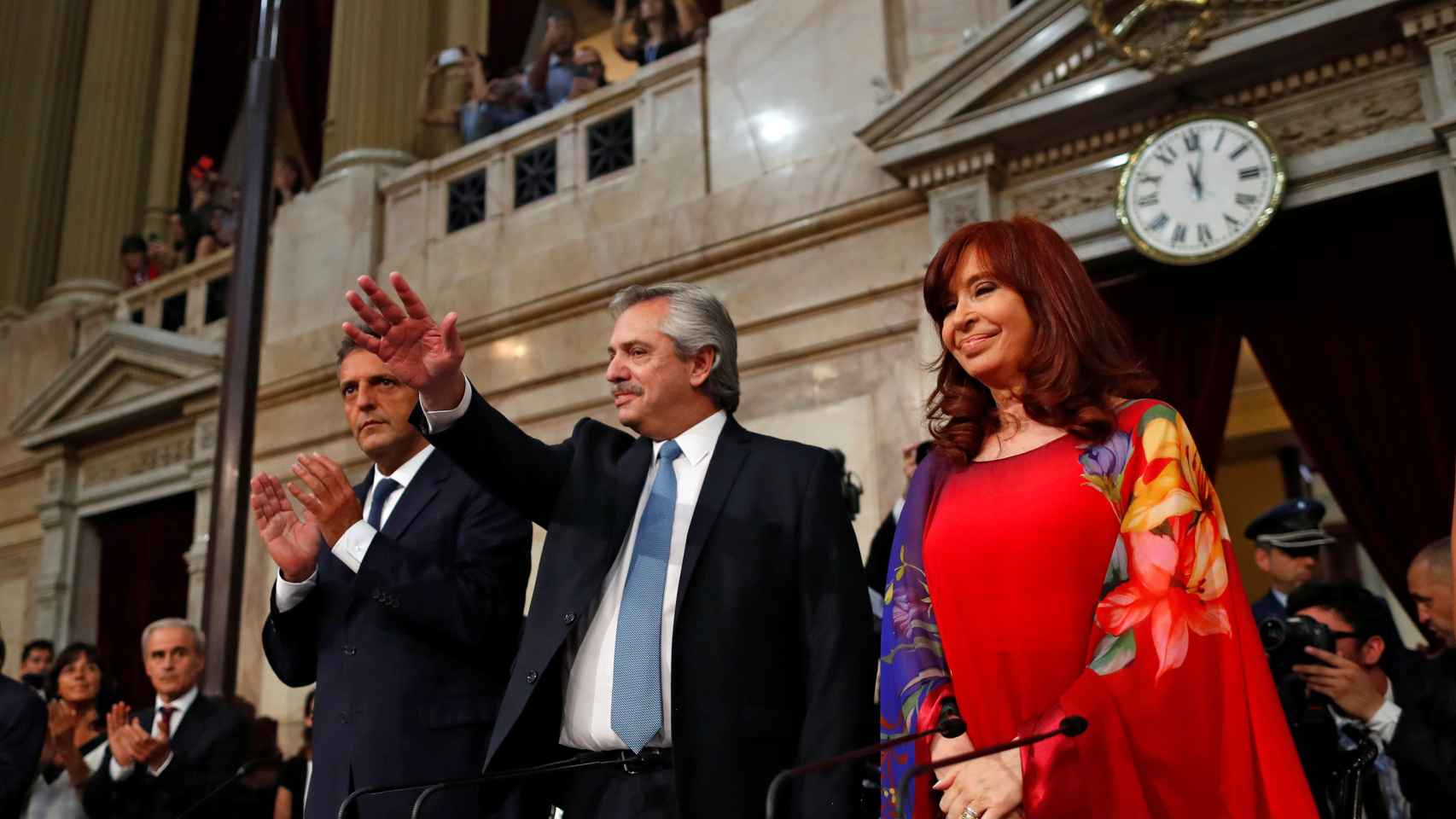 Apertura del año legislativo en Argentina por Alberto Fernández y Cristina Fernández.