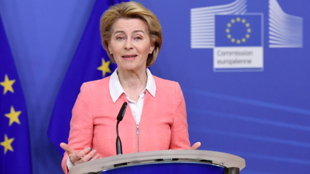 Ursula von der Leyen, durante la presentación de la ley climática
