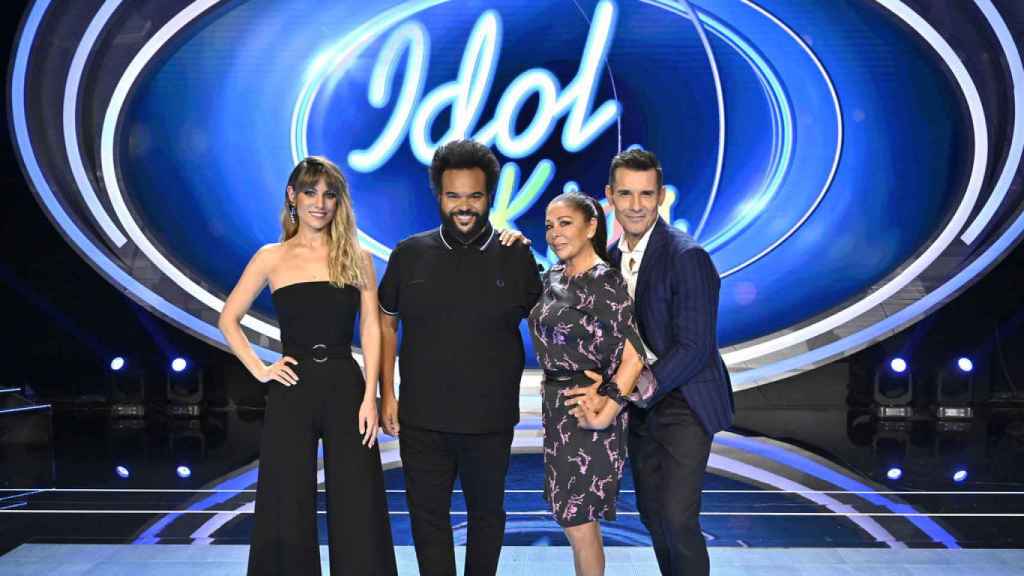 Edurne, Carlos Jean, Isabel Pantoja y Jesús Vázquez en la presentación de 'Idol Kids'.