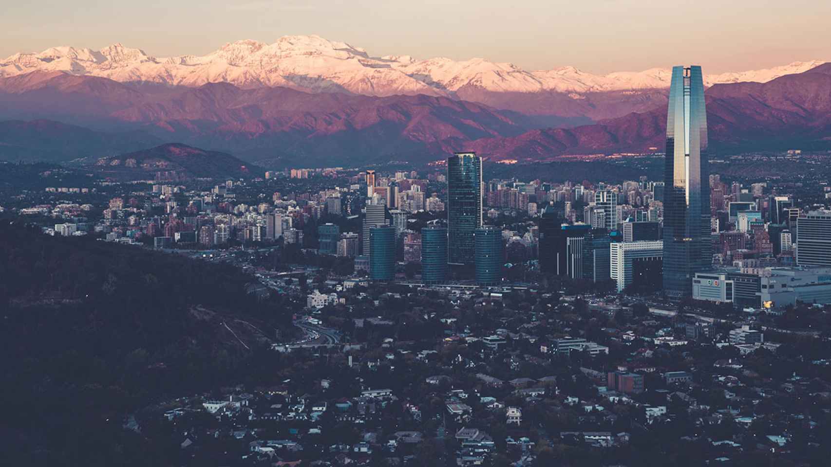 Panorámica de Santiago de Chile.