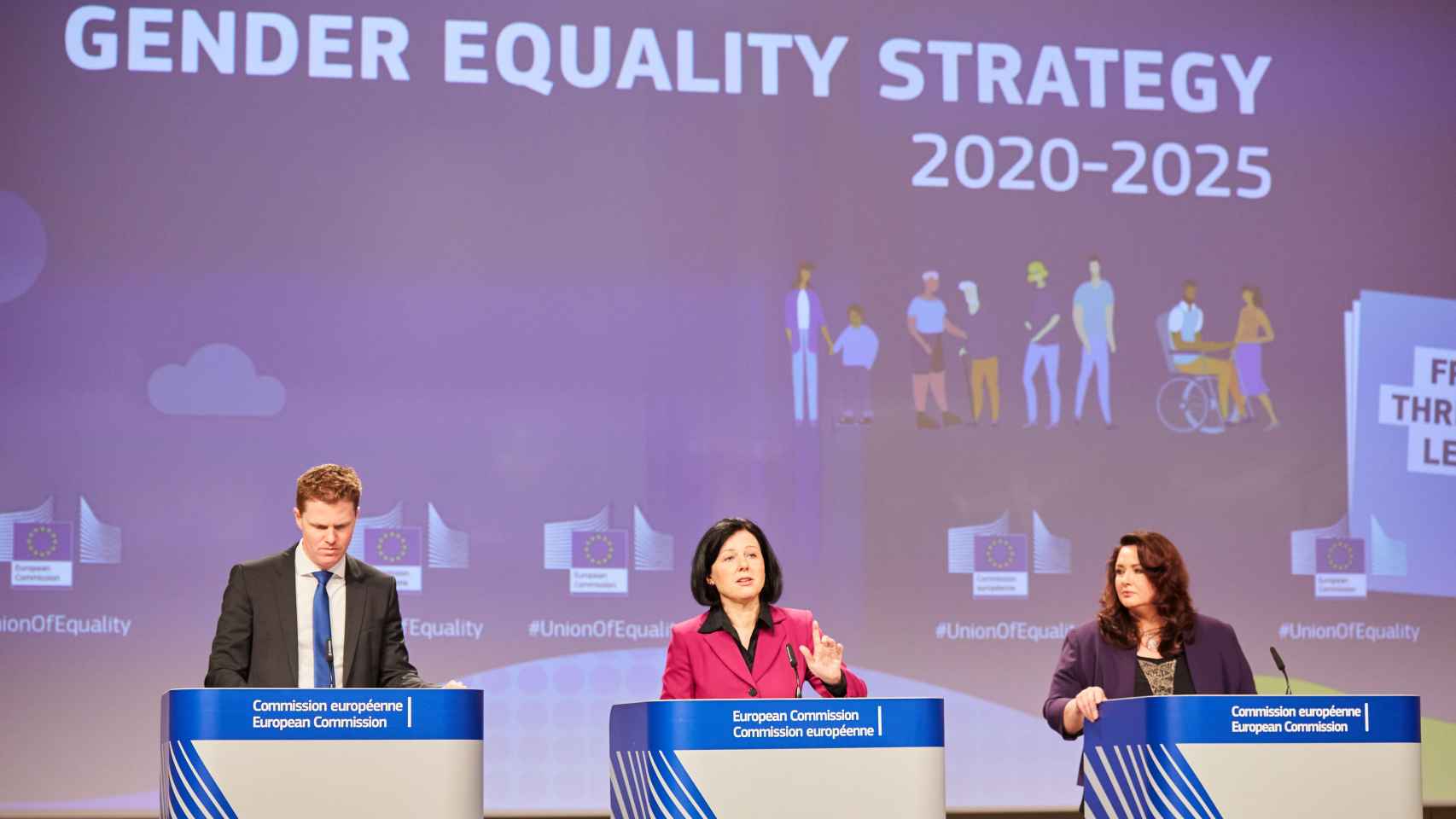 Las comisarias Vera Jourova y Helena Dalli presentan la Estrategia de Igualdad de Género