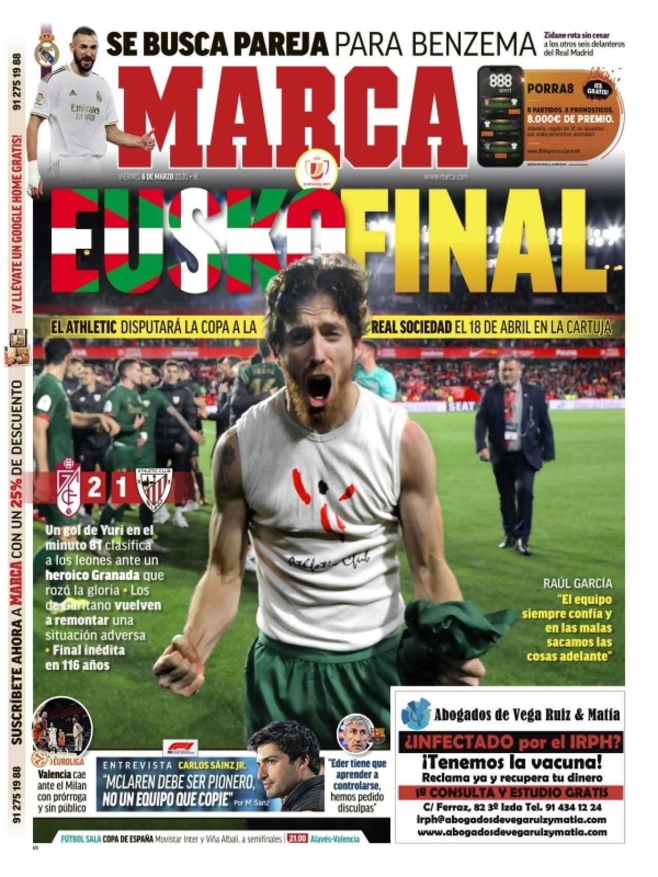 La portada del diario MARCA (06/03/2020)
