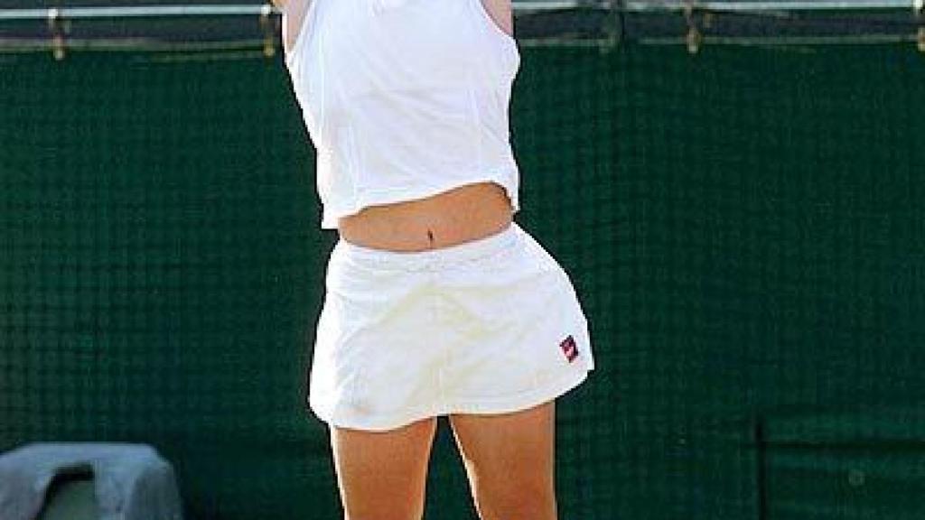 Vivi Ruano, tras su victoria sobre Martina Hingis en Wimbledon