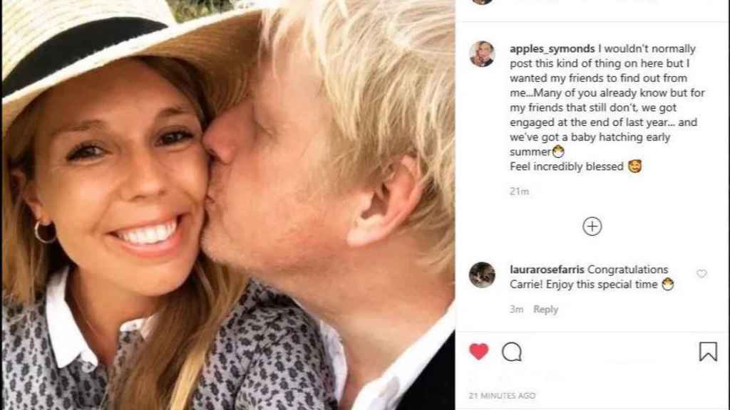 Boris Johnson y Carrie Symonds en Instagram.