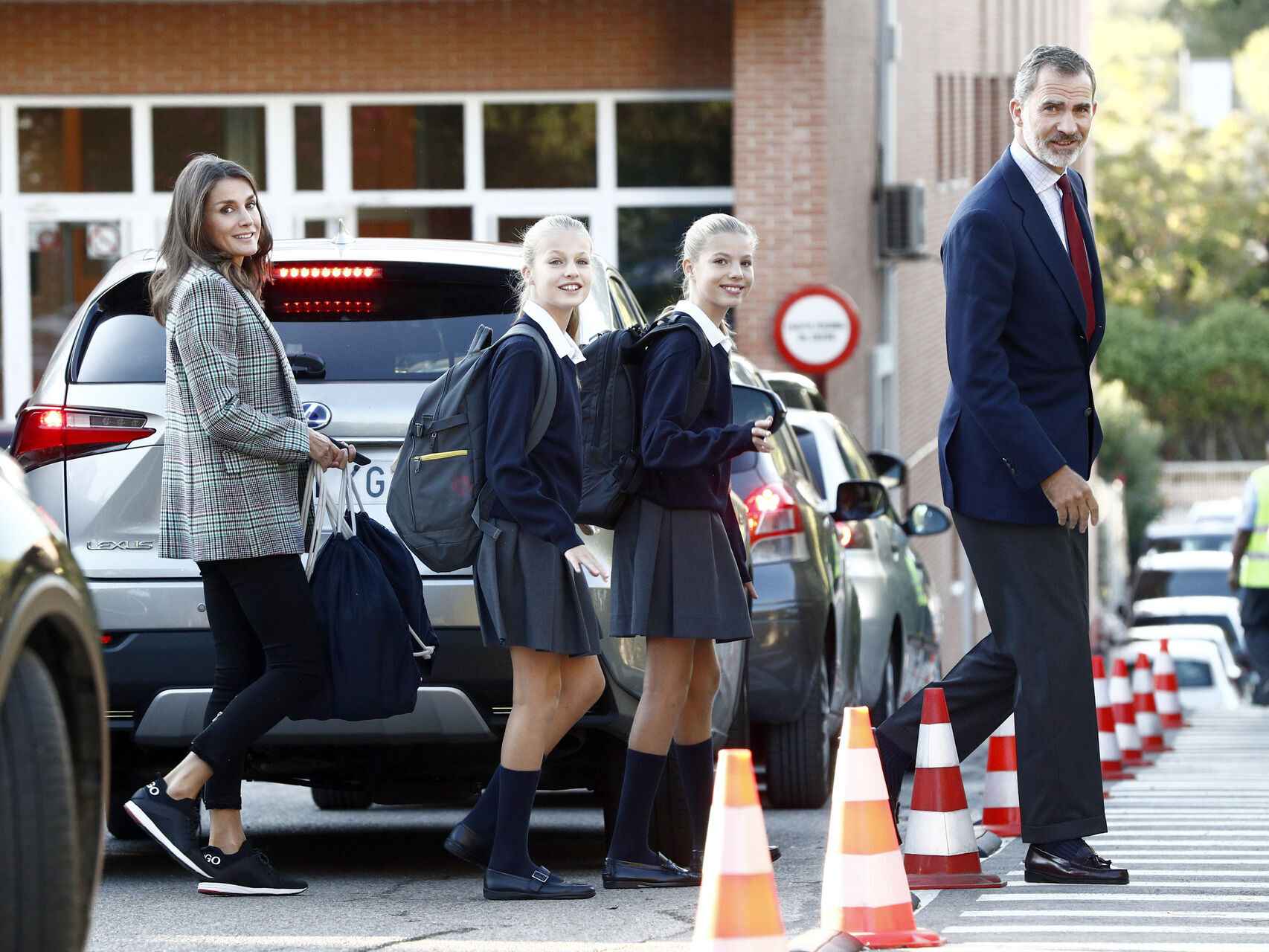 La Familia Real en el primer día de colegio de las infantas en septiembre del año pasado.
