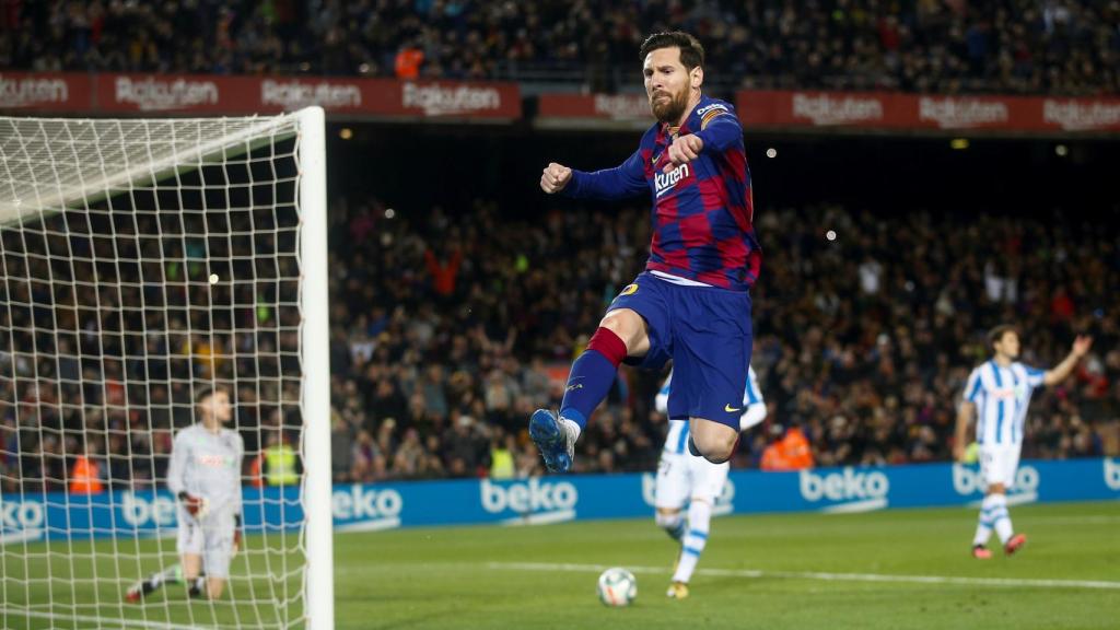 Messi, tras anotar el único gol del partido