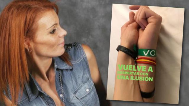 Mireia Varela junto a la publicación que ha compartido en redes.