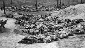 Cadáveres hallados en Katyn por las tropas nazis.