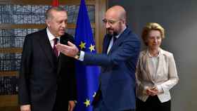 Recep Tayipp Erdogan se ha reunido este lunes en Bruselas con Charles Michel y Ursula von der Leyen