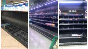 Estantes vacíos en los supermercados