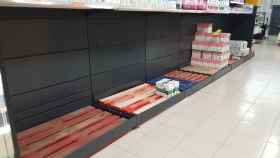 Una de las fotografías del desabastecimiento en supermercados