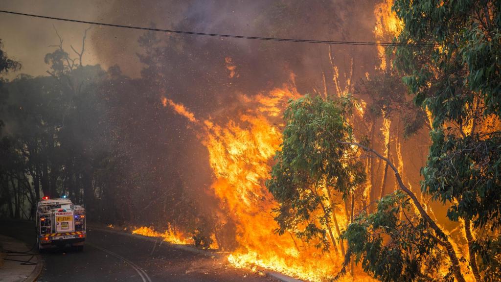 Un incendio forestal en Australia en enero de 2014.
