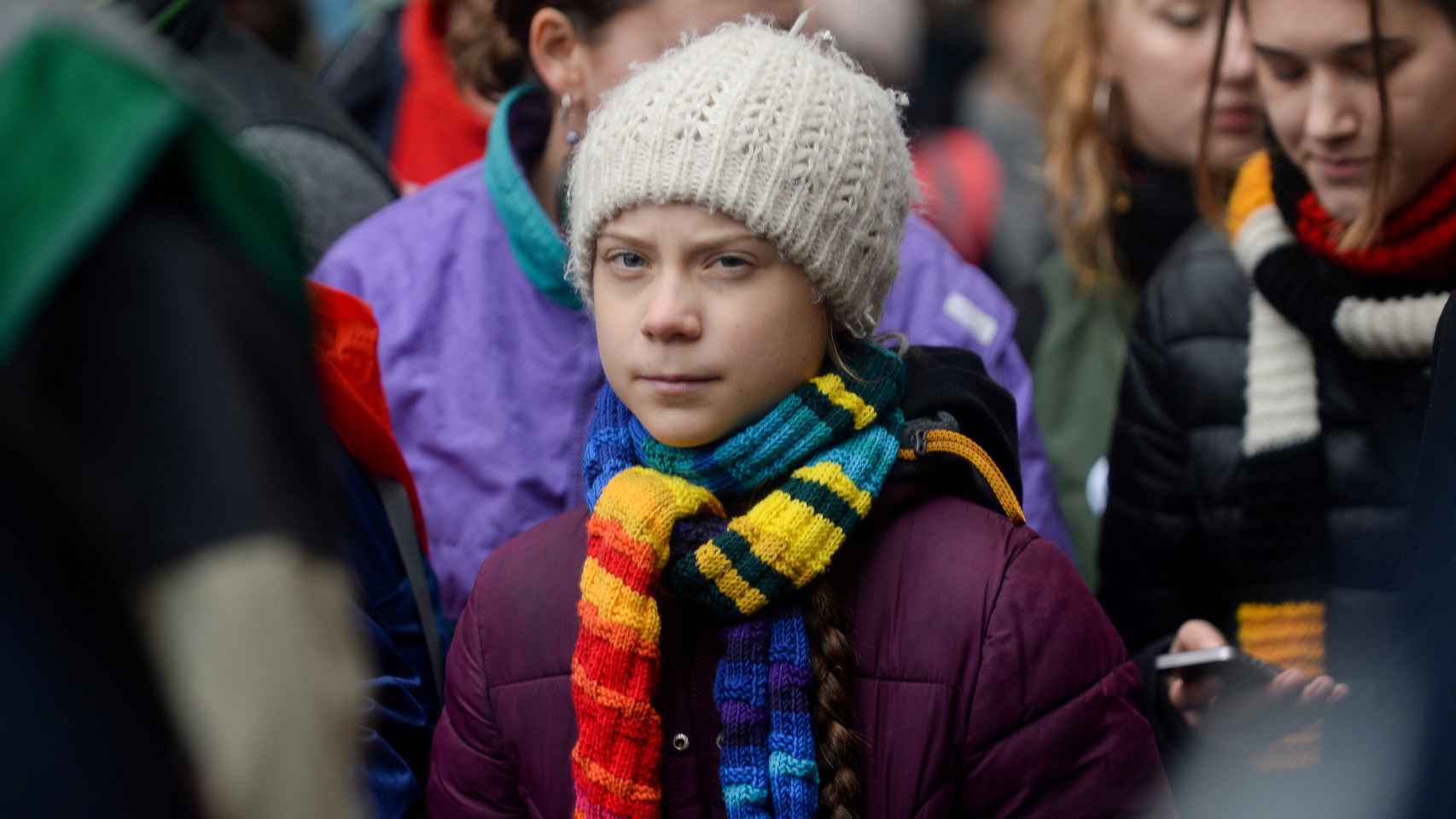 Greta Thunberg en una manifestación contra la crisis climática en Bruselas,  el 6 de marzo de 2020.
