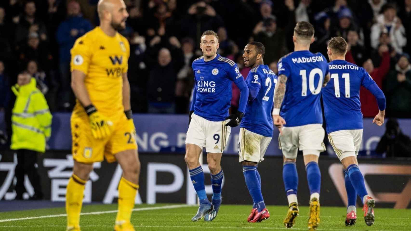 El Leicester celebra un gol ante el Wolverhampton