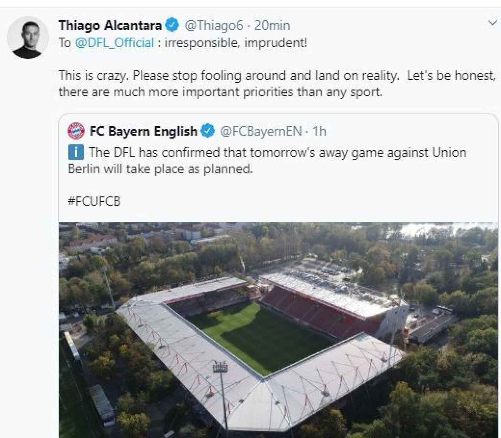 El enfado de Thiago con la Bundesliga