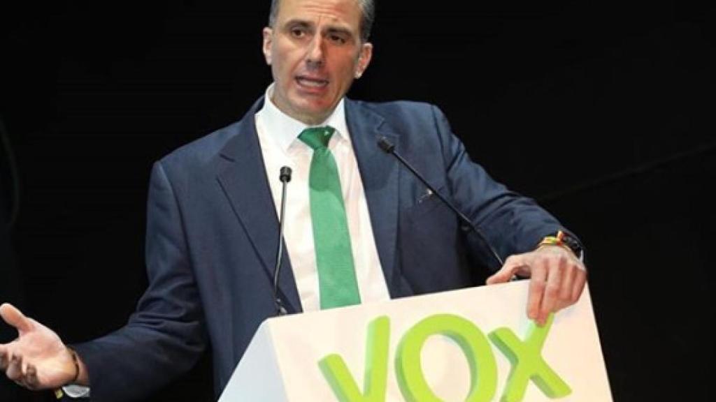 Ortega Smith, en la asamblea general de Vox del sábado 7 de marzo.