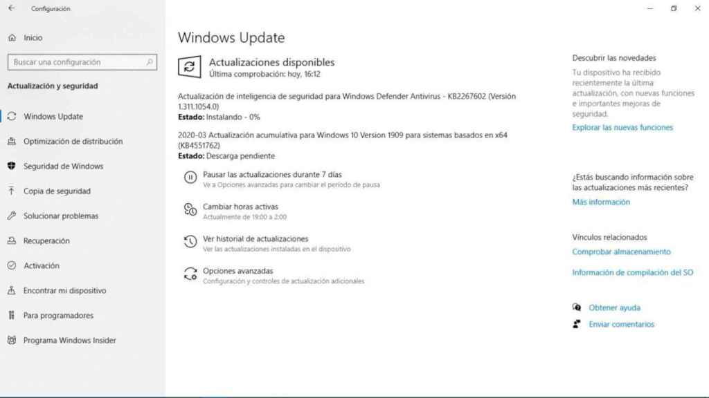 Windows Update, instalando la nueva actualización