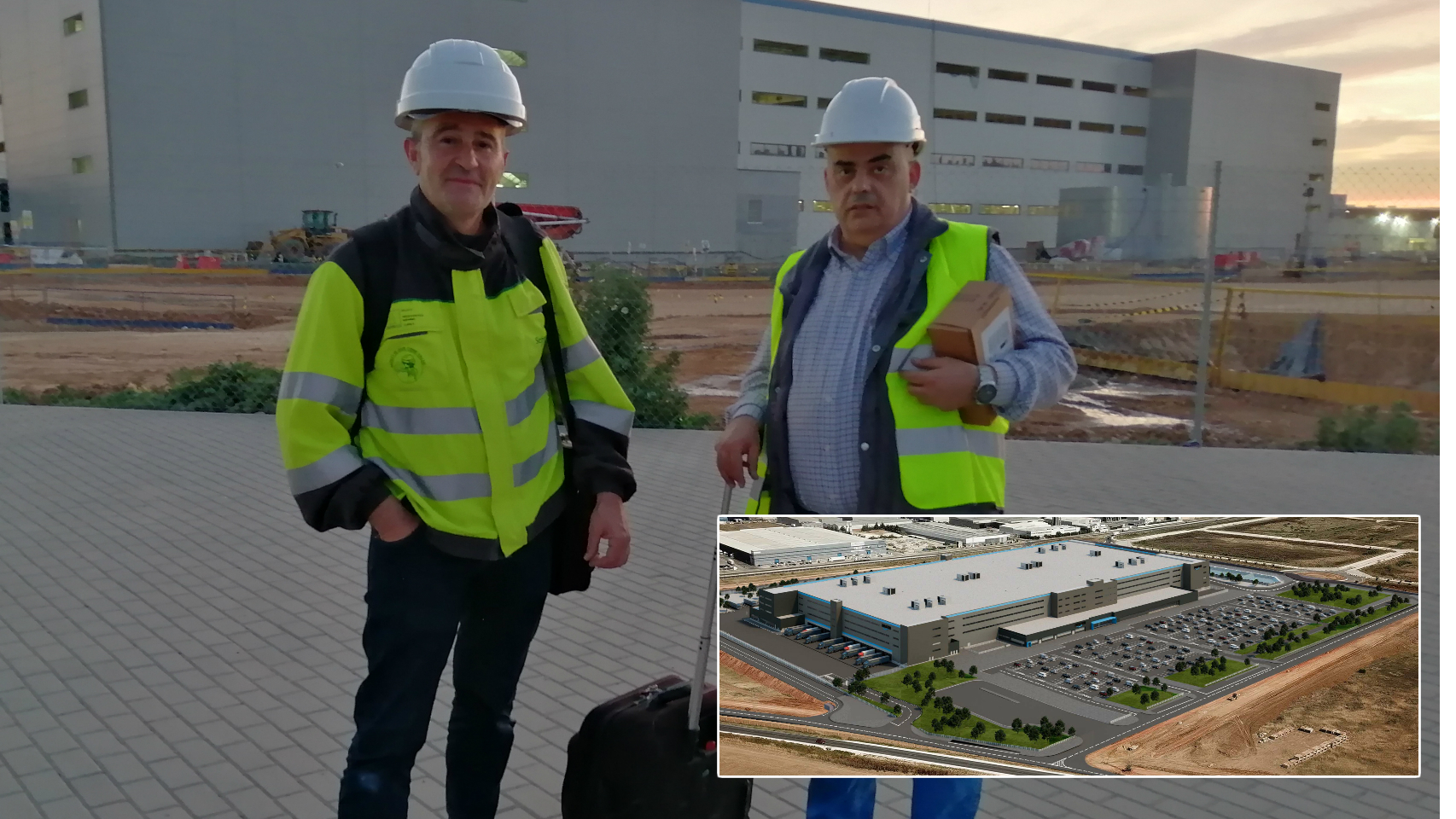 Dos trabajadores del nuevo proyecto de Amazon en Dos Hermanas (Sevilla)