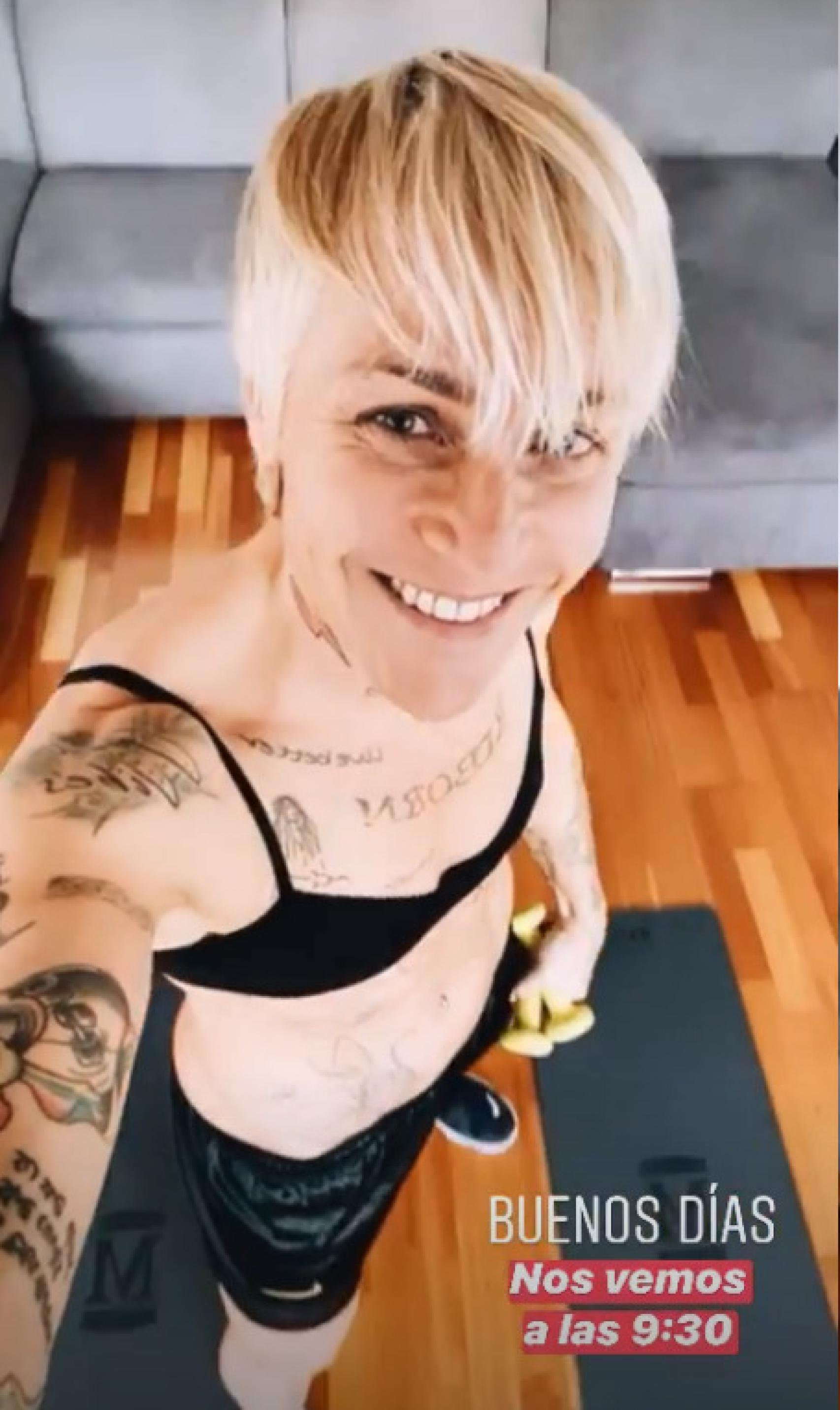 Imagen del stories de Magali antes de comenzar el entrenamiento.