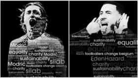 Los carteles de  Luka Modric y Eden Hadard para Footballers4change