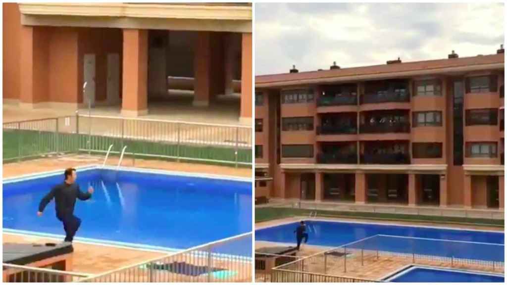 Camacho, excapitán del Huesca, baja al patio de su urbanización y el vídeo se hace viral