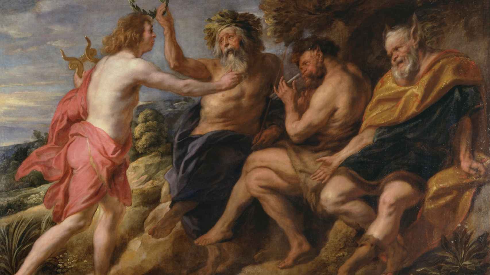 Apolo vencedor de Pan, obra de Jacques Jordaens. En el Museo del Prado.