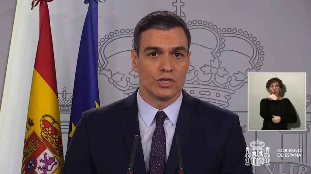 Pedro Sánchez, presidente del Gobierno, tras el Consejo de Ministros del plan de choque económico contra el coronavirus.