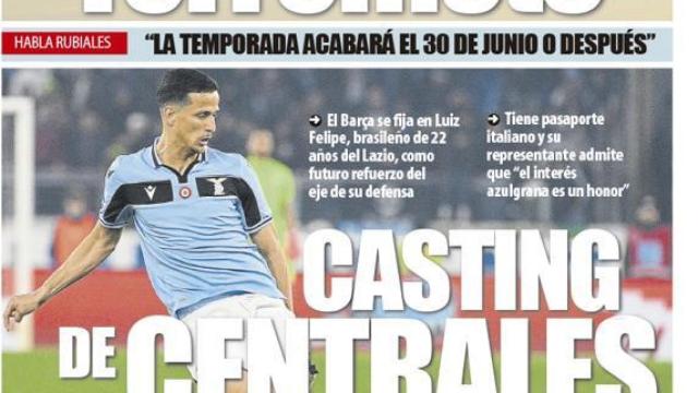 La portada del diario Mundo Deportivo (18/03/2020)