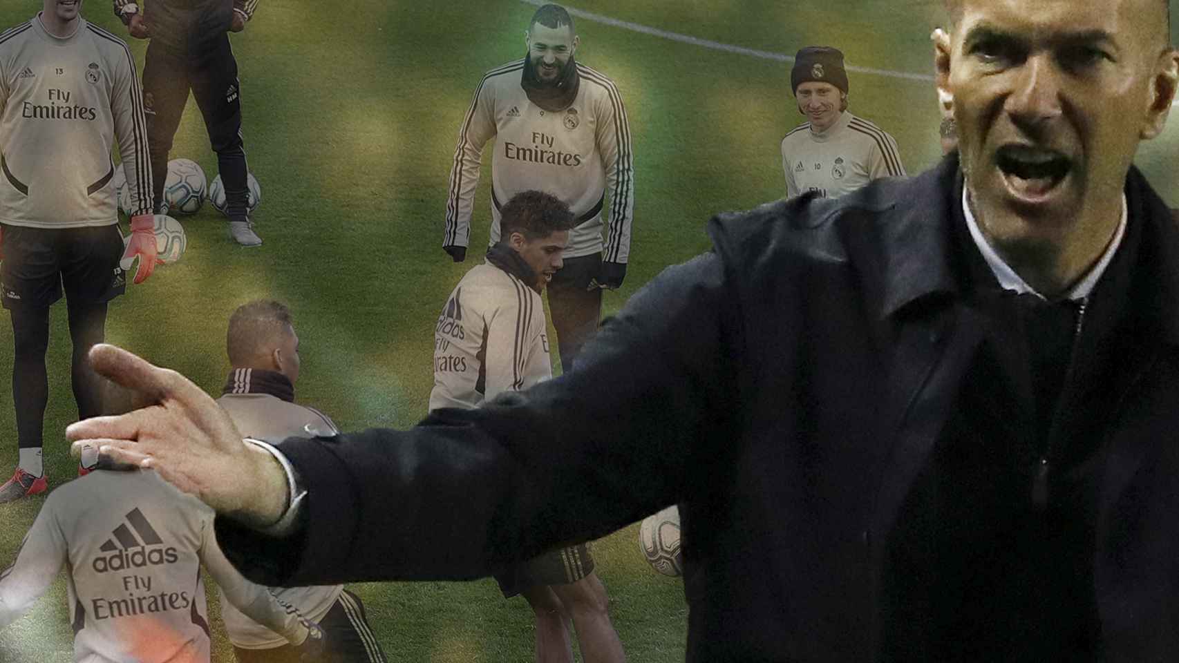 Zinedine Zidane y su plantilla