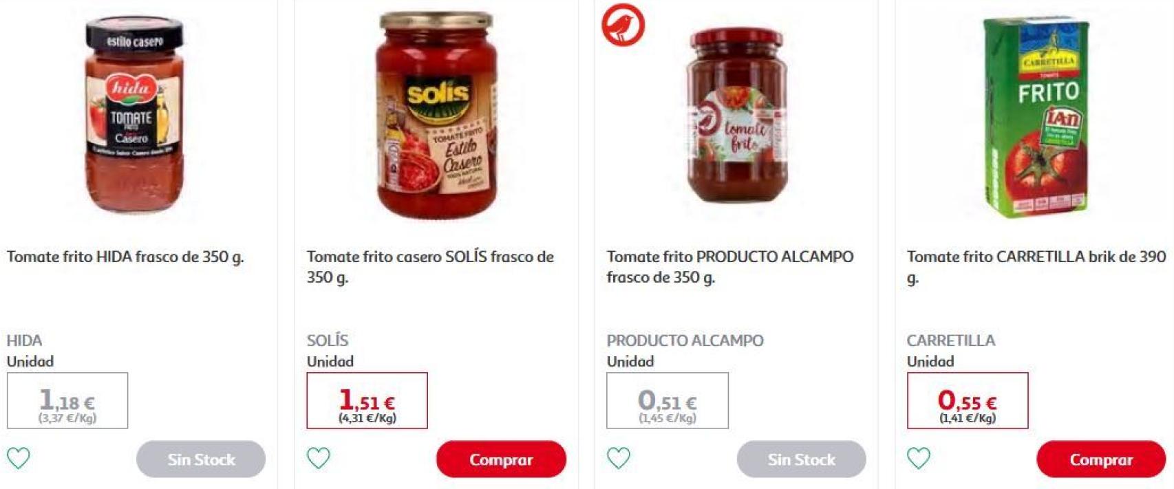 Tomate frito agotado.