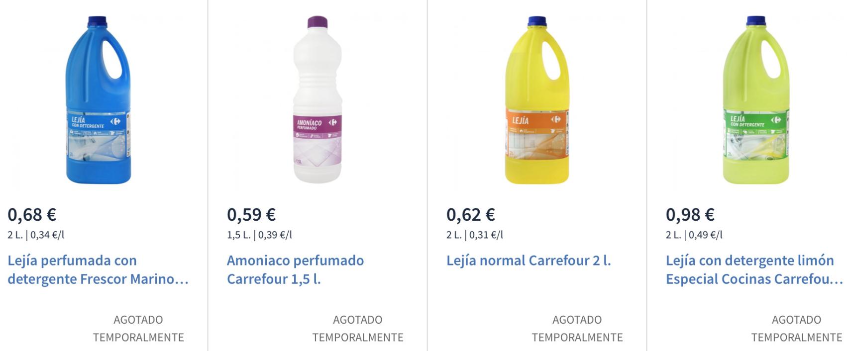 Lejía con detergente limón - Carrefour - 2 l